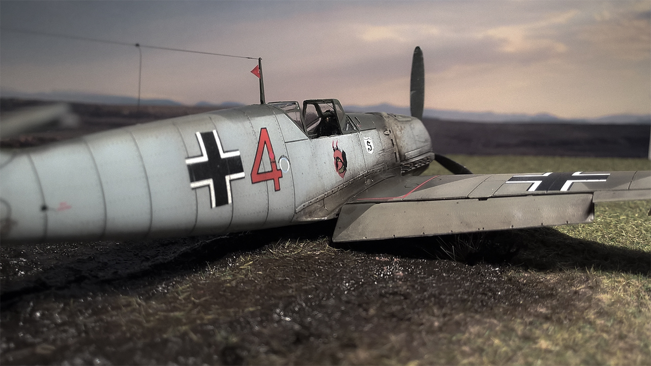 Bf-109 E crash landing