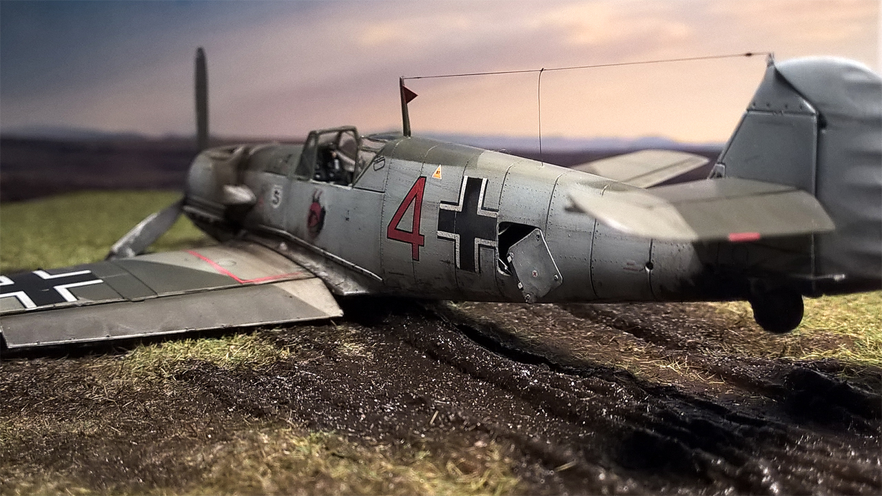 Bf-109 E crash landing