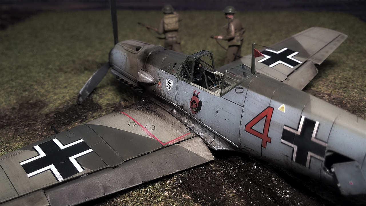 Bf-109 E crash landing