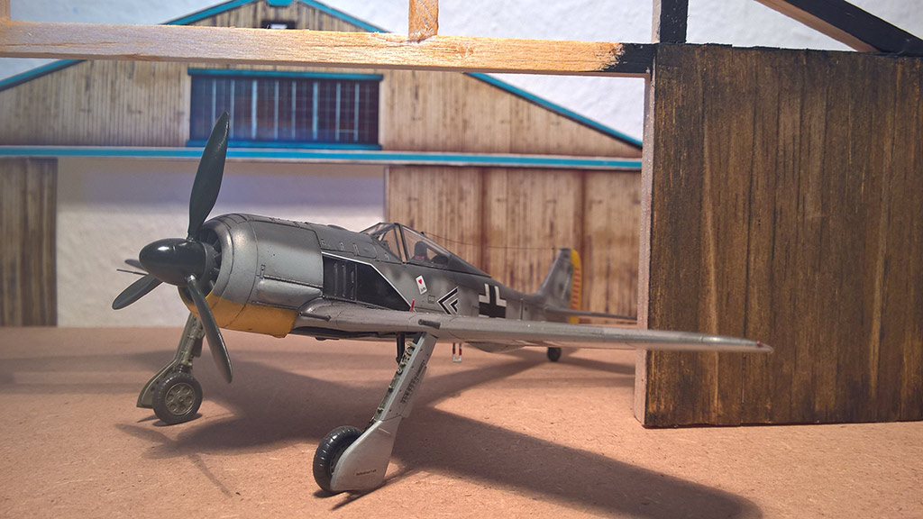 Balsa wood WWII hangar overview