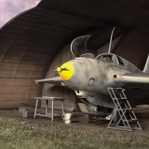 Me 163 Komet im Hangar